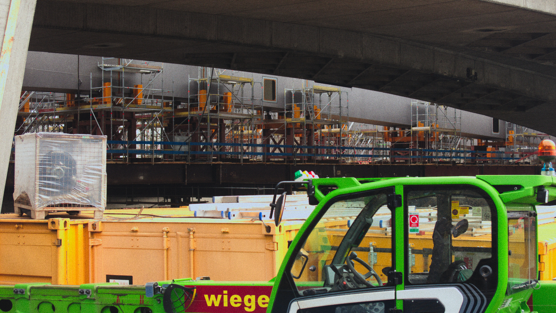 construction under a bridge